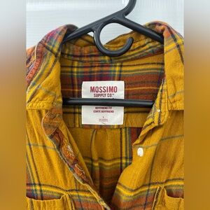 Mossimo Supply Co. Mustard Plaid Button-Up